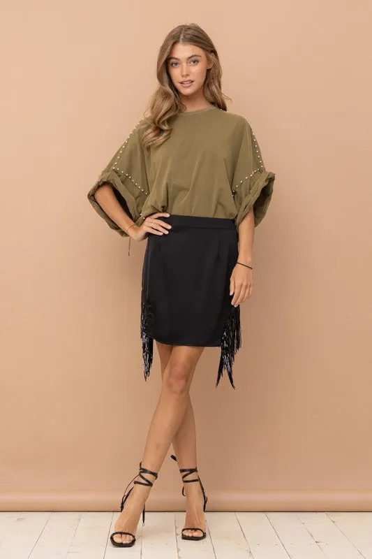 Studded Oversized T Shirt