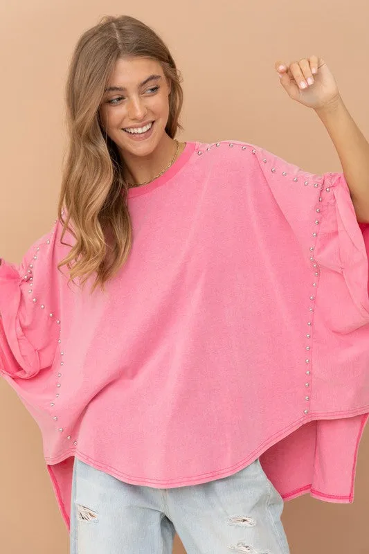 Studded Oversized T Shirt