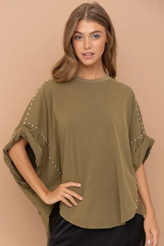 Studded Oversized T Shirt