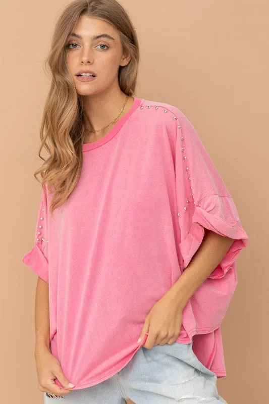 Studded Oversized T Shirt