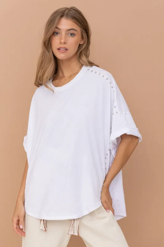 Studded Oversized T Shirt