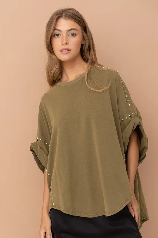 Studded Oversized T Shirt