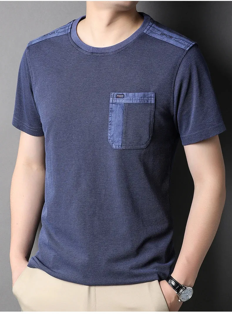 Stylish Round Collar Men's Tee