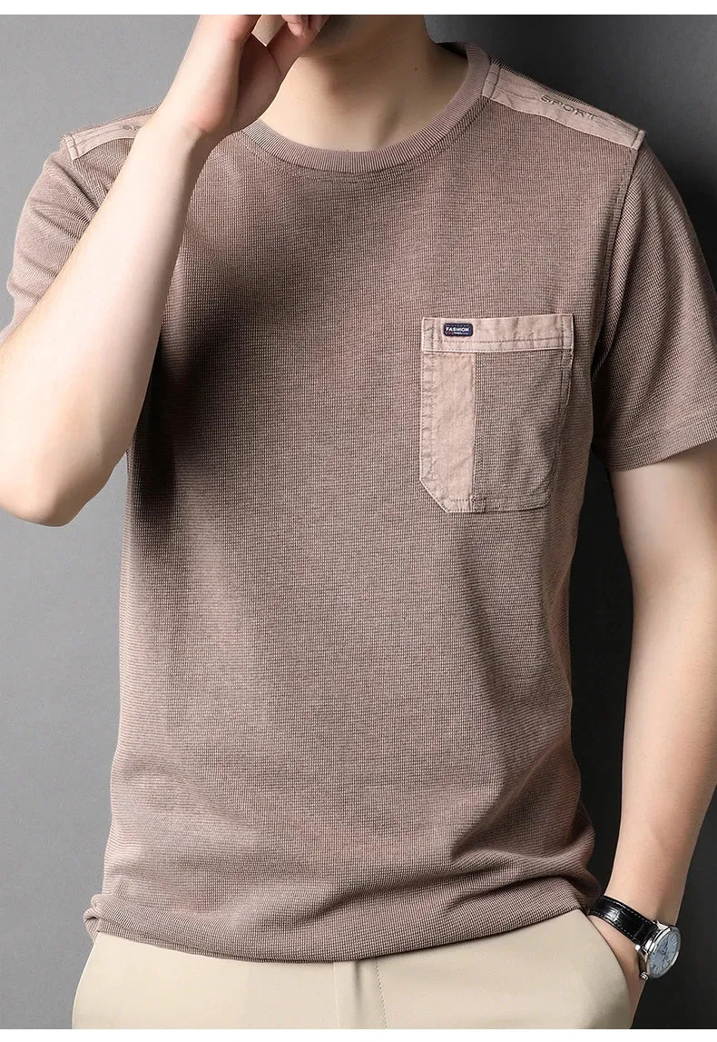 Stylish Round Collar Men's Tee
