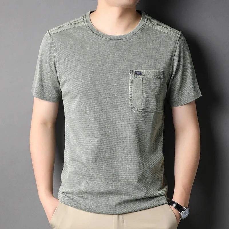 Stylish Round Collar Men's Tee
