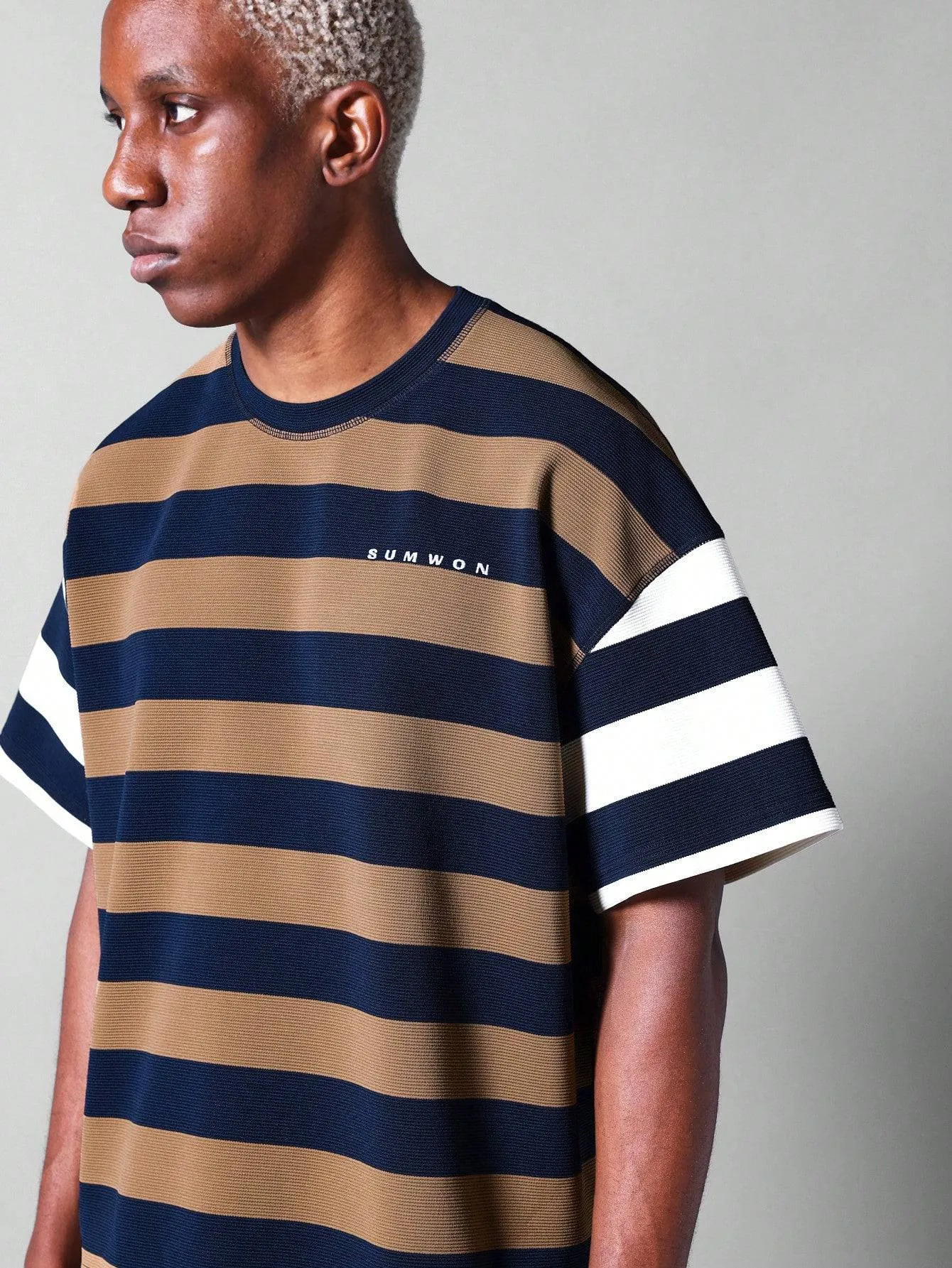 SUMWON Boxy Fit Striped Tee