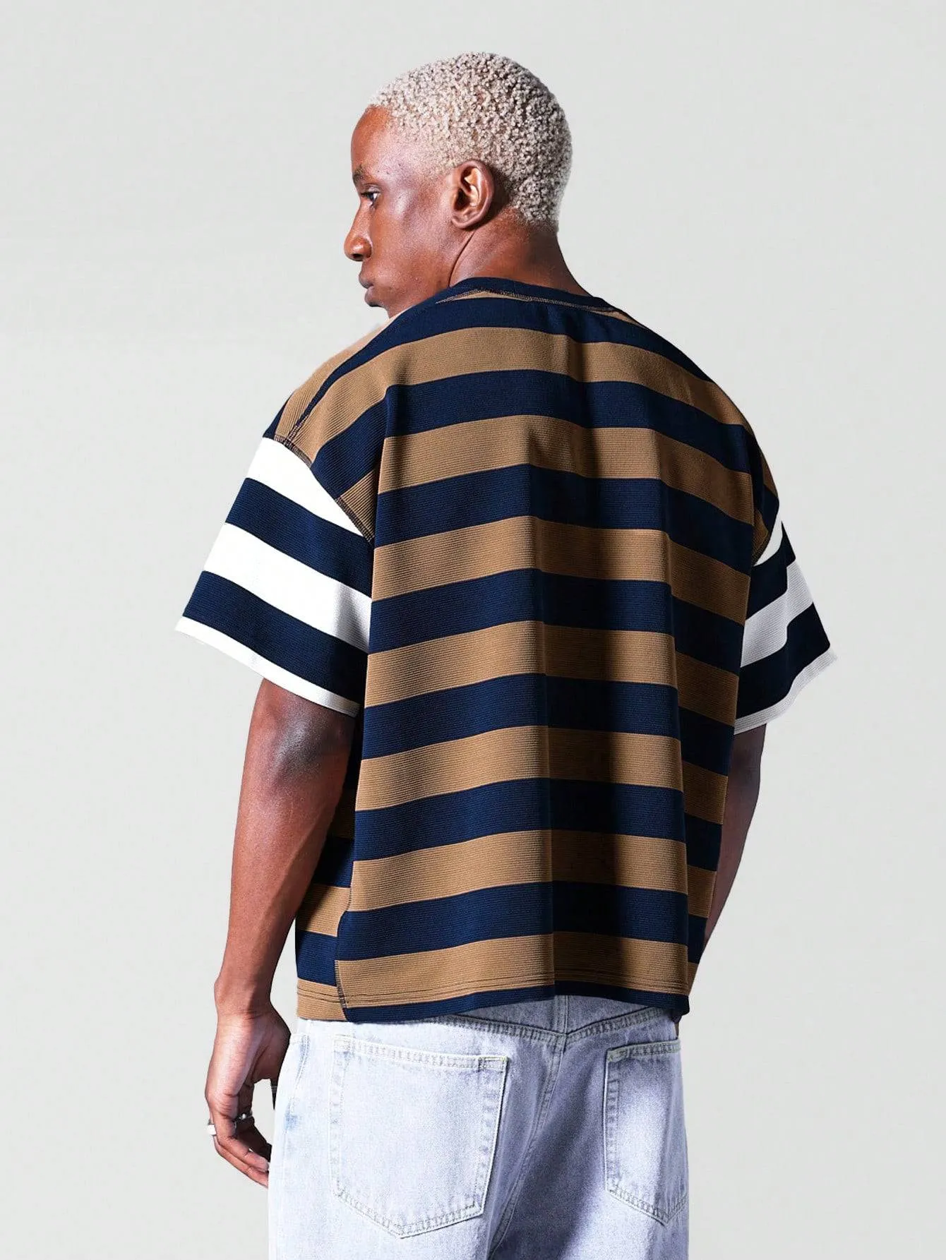 SUMWON Boxy Fit Striped Tee