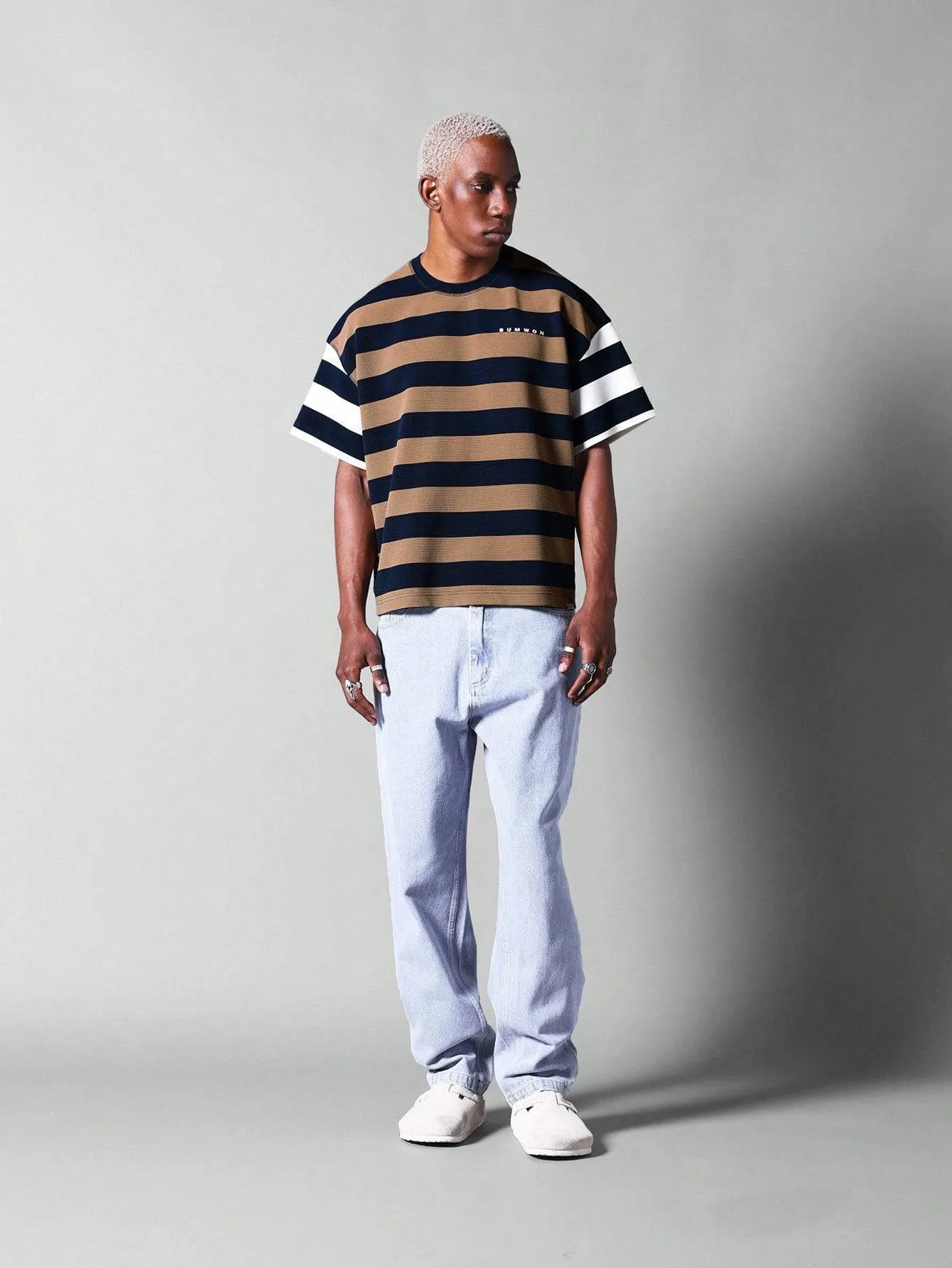 SUMWON Boxy Fit Striped Tee