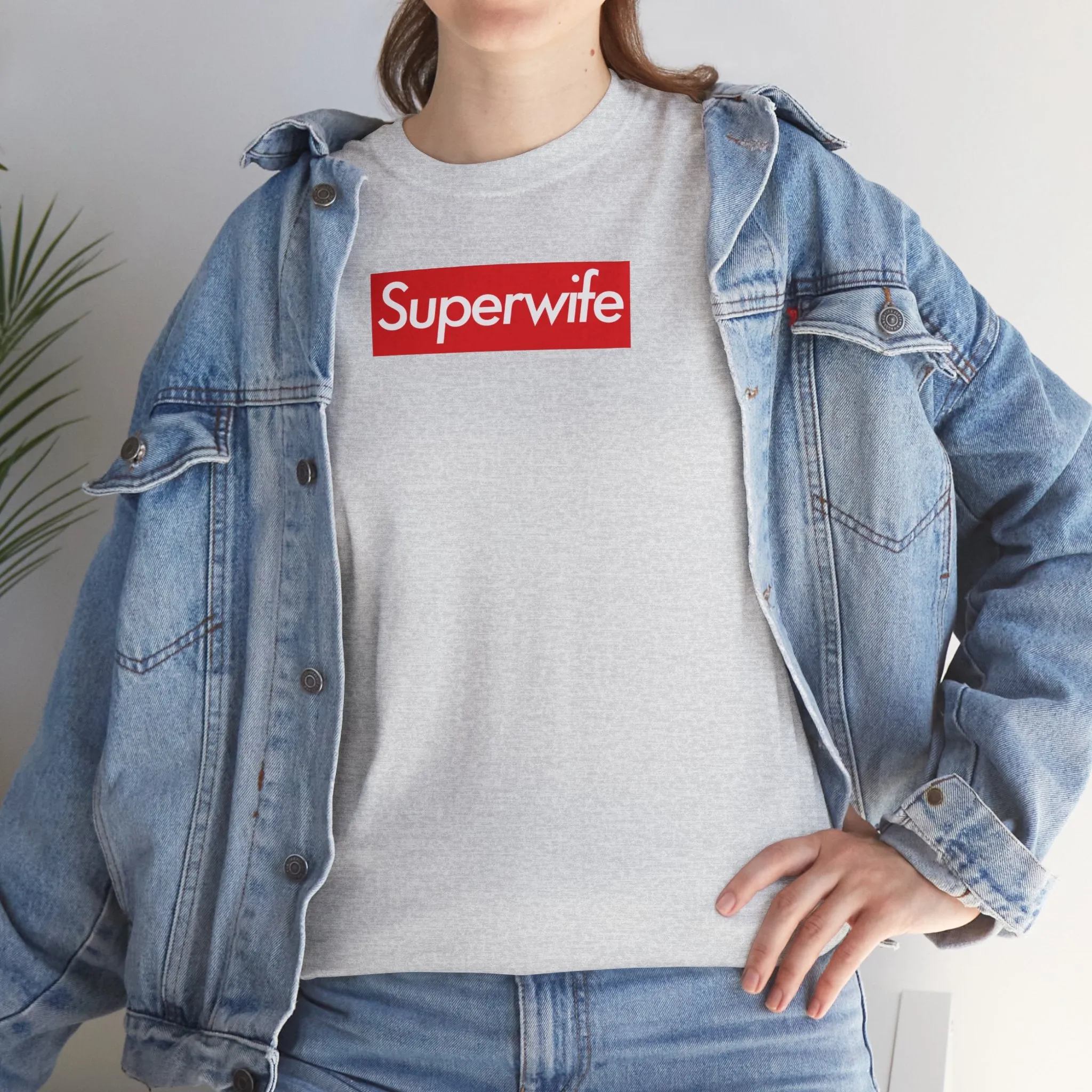 Superwife Unisex Heavy Cotton Tee Shirt T-shirt super Inspired Funny Wife Lover Appreciation Gift For Partner Wedding Thank You Thankful Birthday Christmas