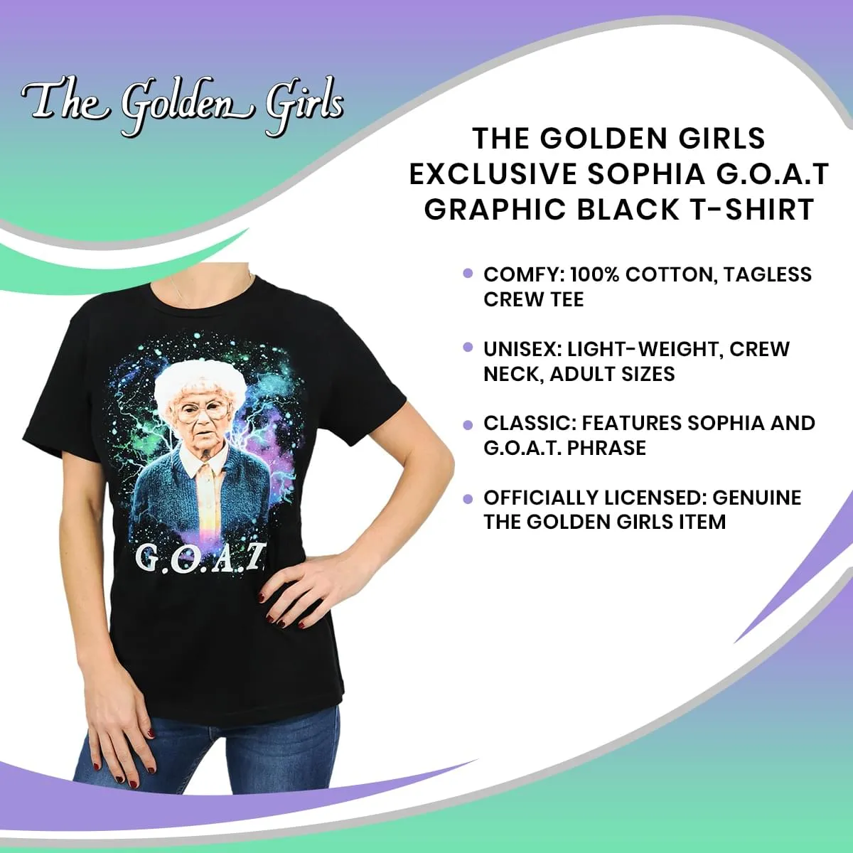 The Golden Girls Exclusive Sophia G.O.A.T Graphic Black T-Shirt