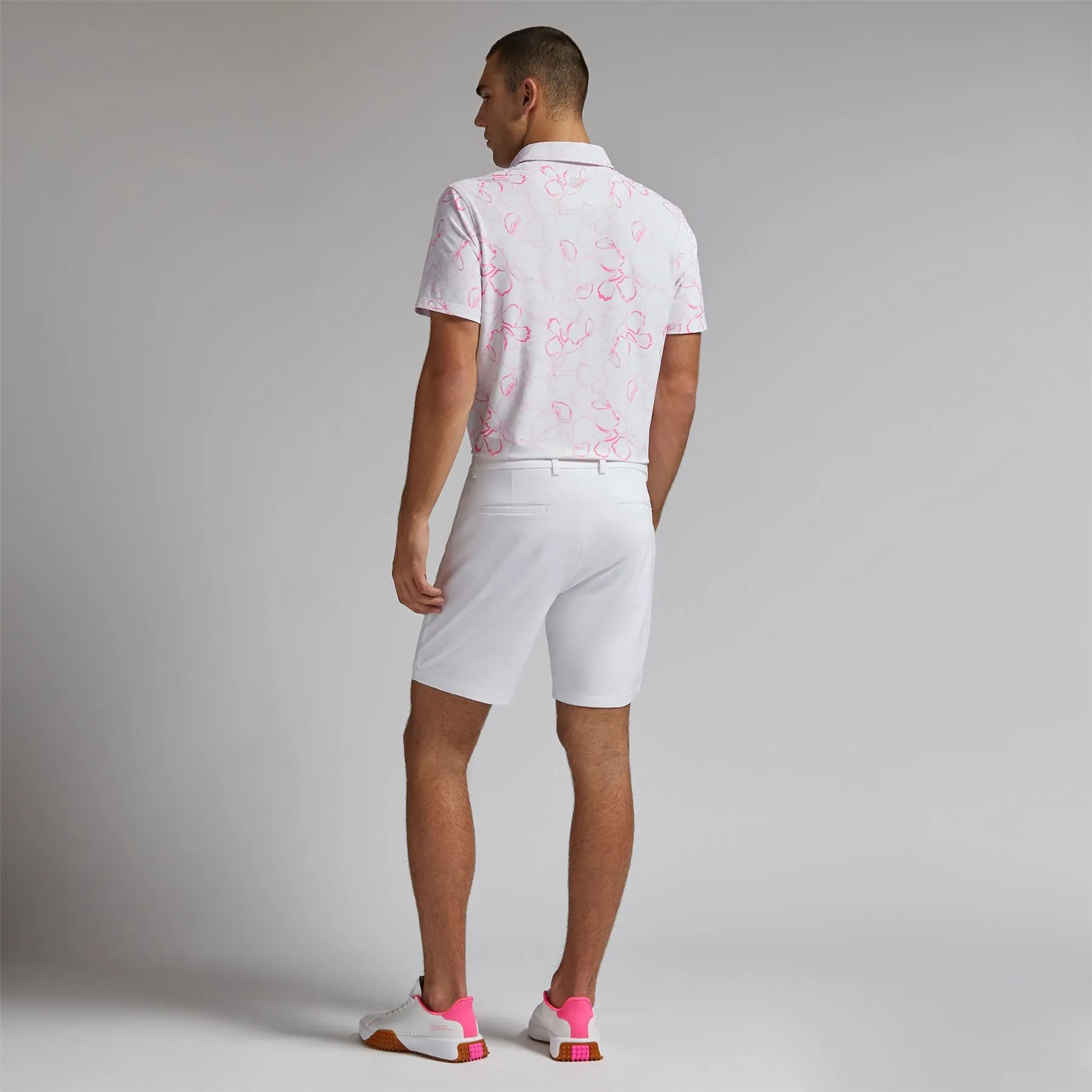 Watercolor Floral Tech Pique Polo Blush - AW24