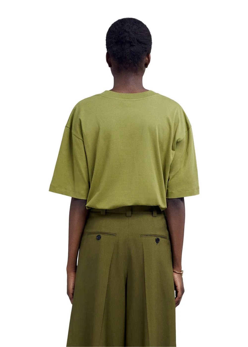 WHITE LOGO T-SHIRT - Dusty Olive