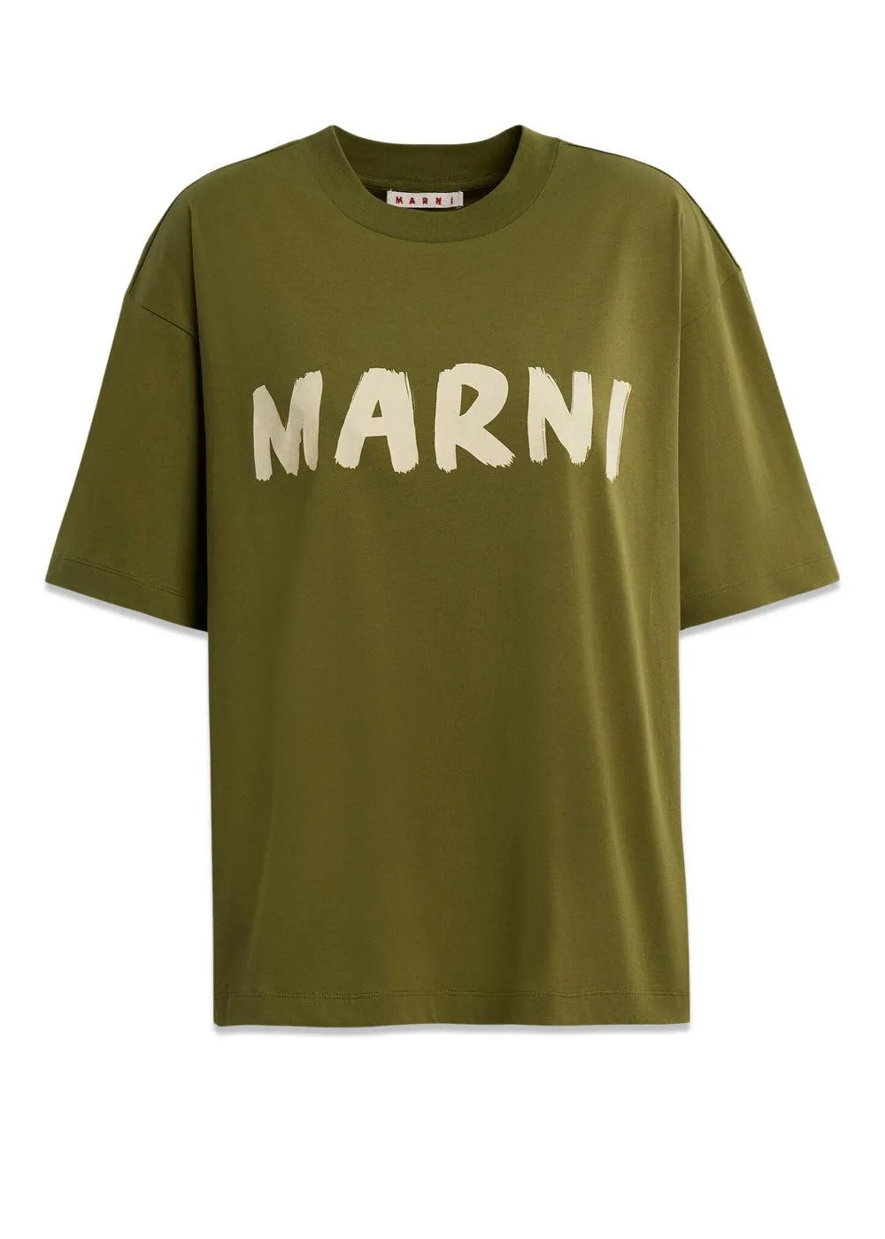 WHITE LOGO T-SHIRT - Dusty Olive