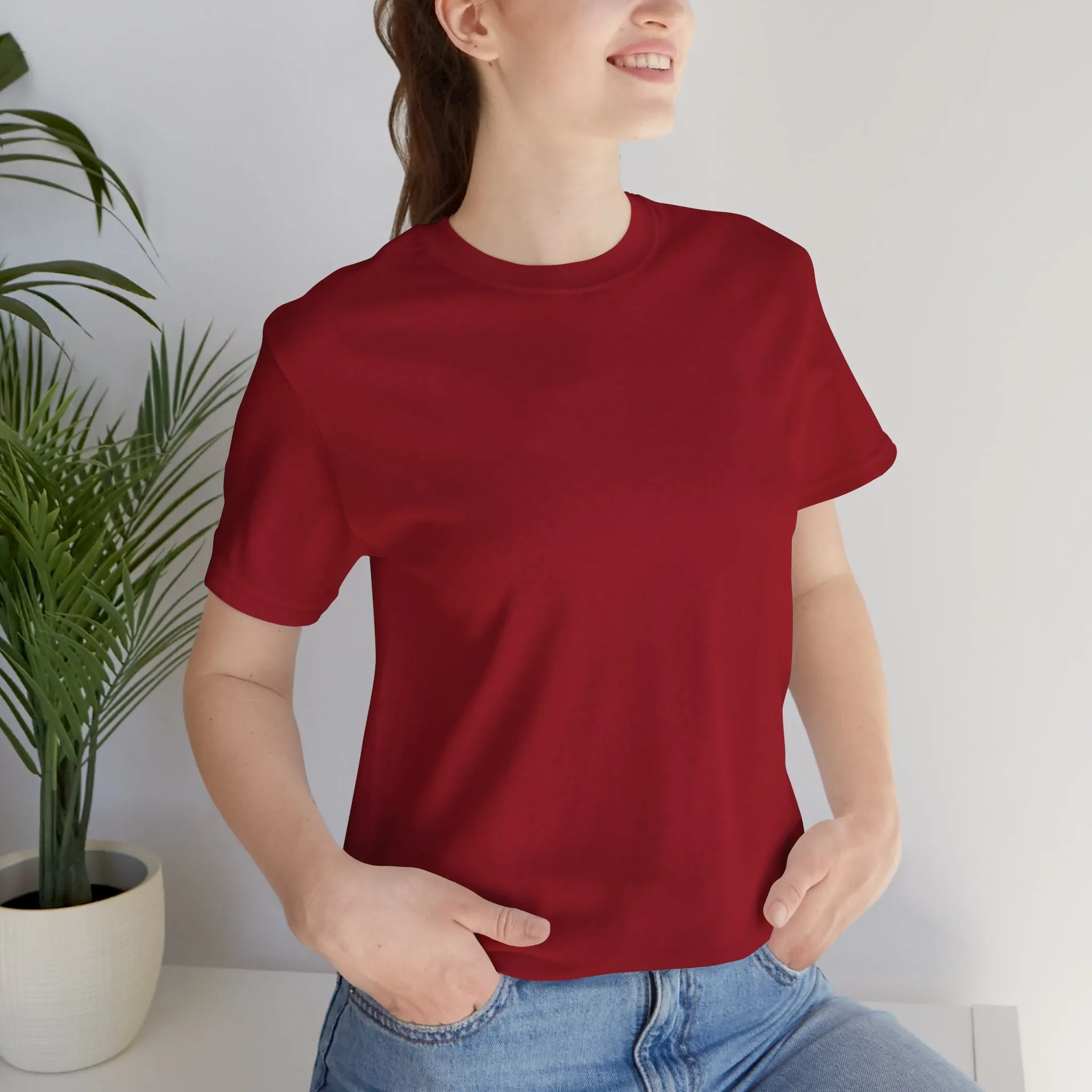 Womens Canvas Red T Shirts Premium Casual Short Sleeve Shirts Oversized Tops