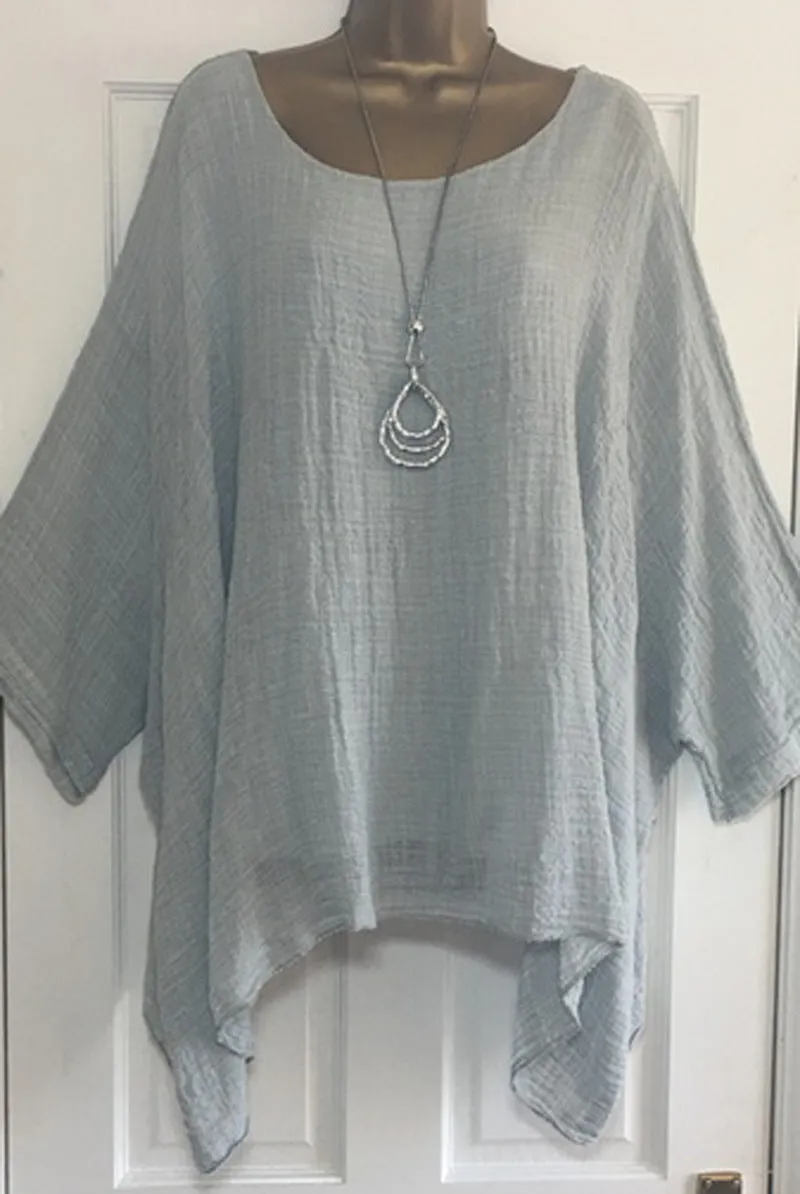 Women's Fresh And Sweet Long Sleeve Top Loose-fitting Batwing T-shirt