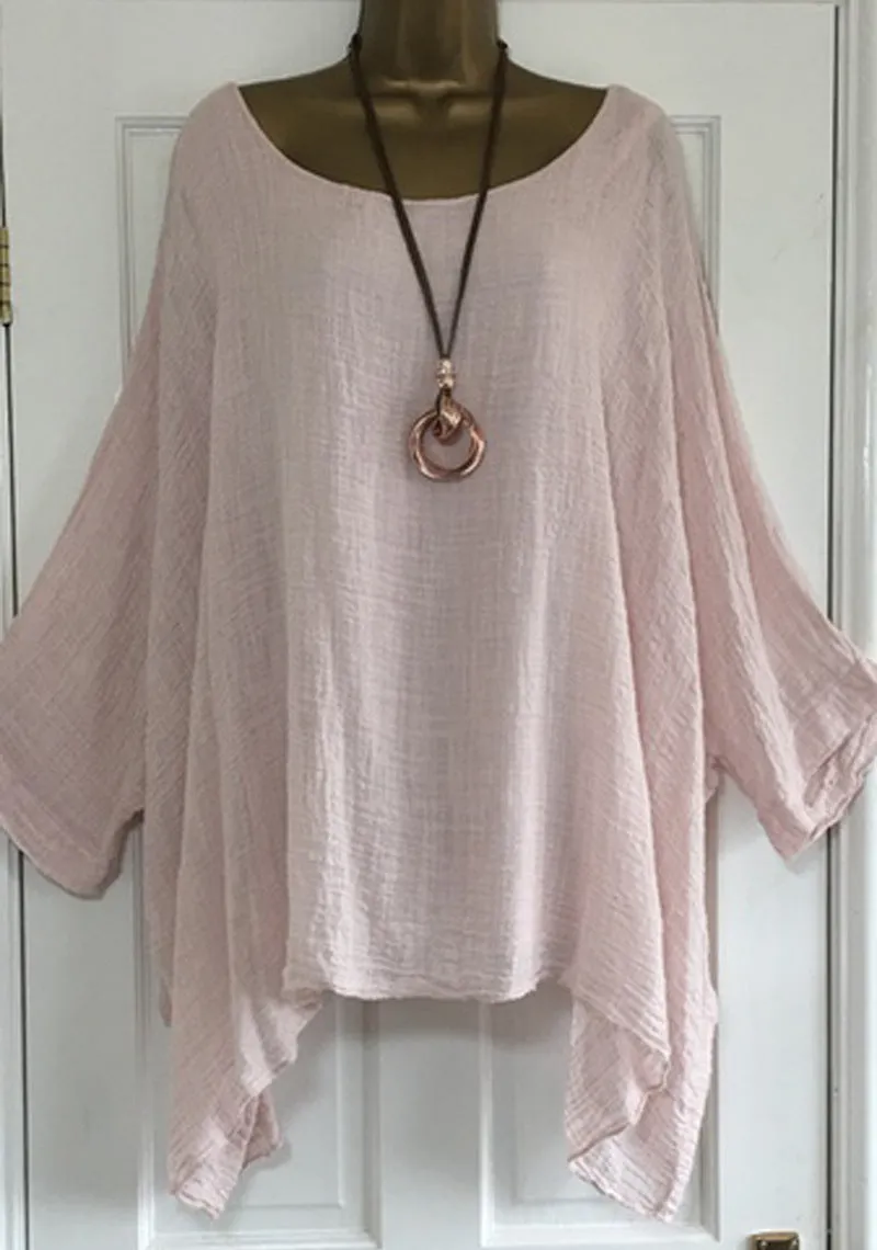 Women's Fresh And Sweet Long Sleeve Top Loose-fitting Batwing T-shirt