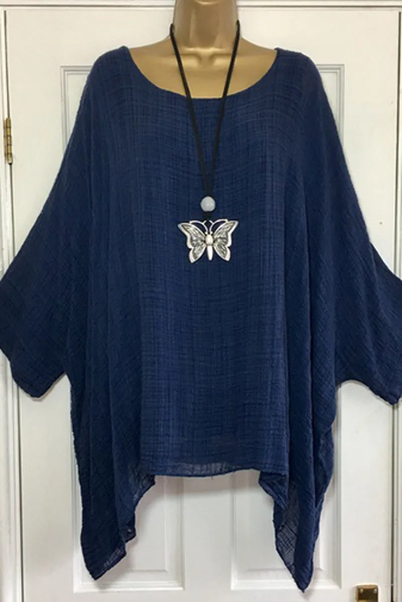 Women's Fresh And Sweet Long Sleeve Top Loose-fitting Batwing T-shirt