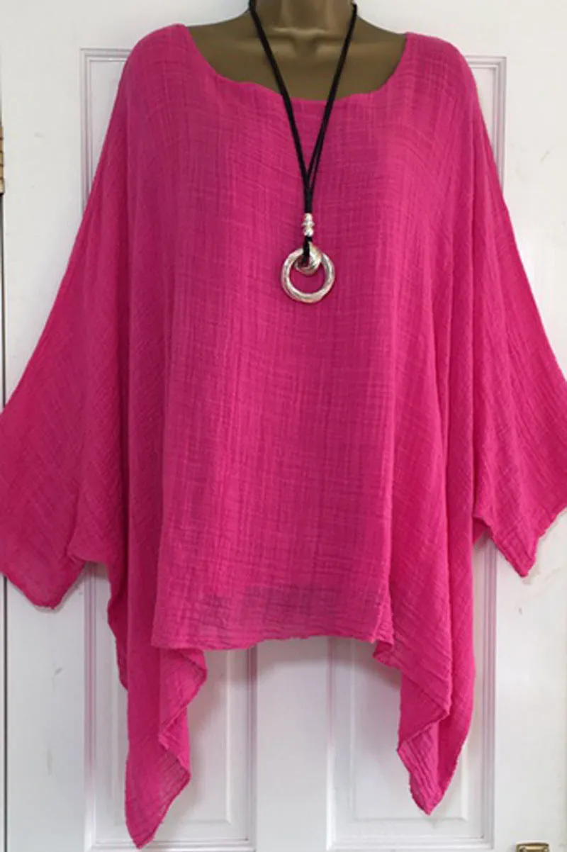Women's Fresh And Sweet Long Sleeve Top Loose-fitting Batwing T-shirt
