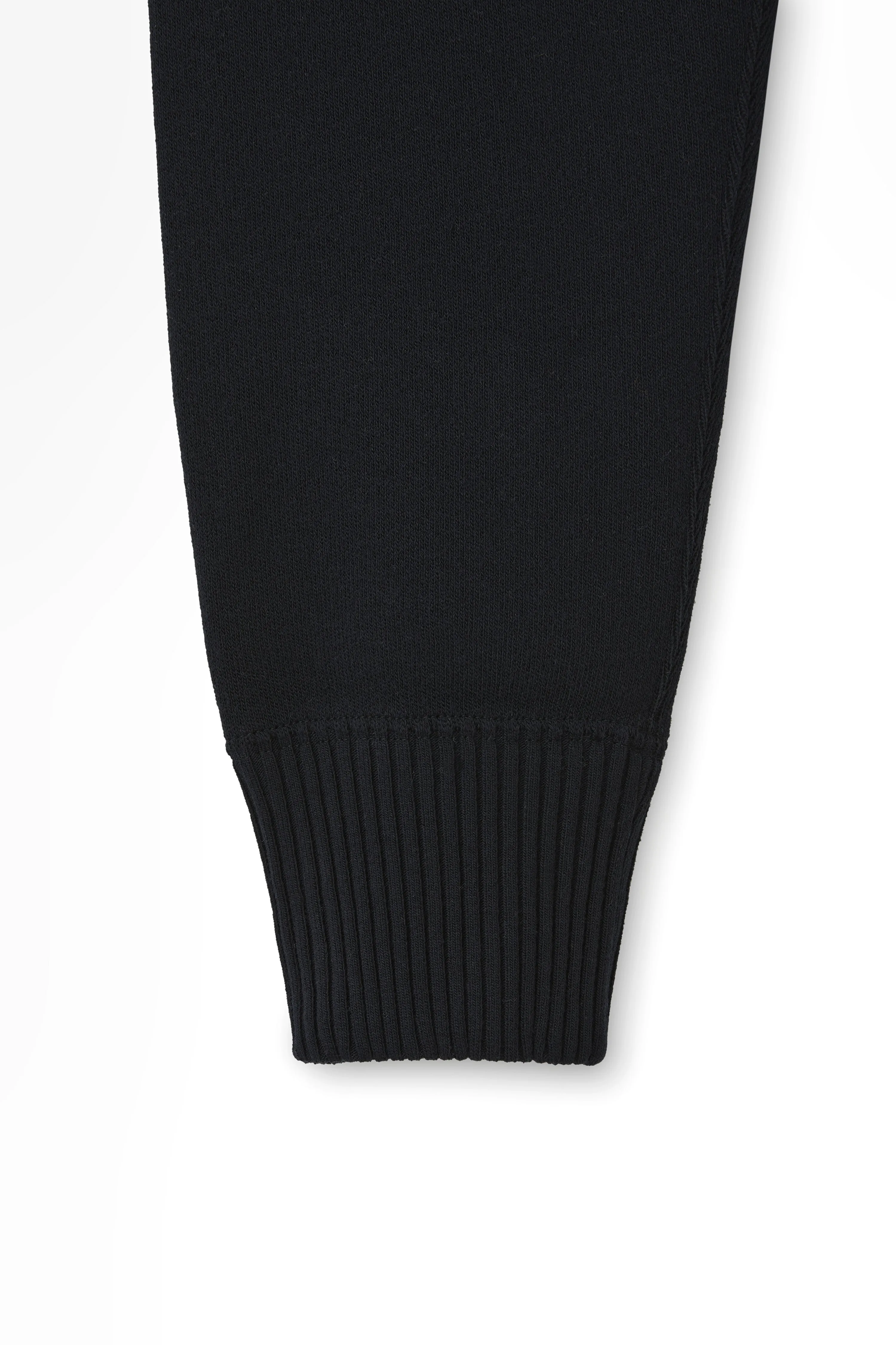 Wool Smooth Vneck Crewneck Pullover in Black